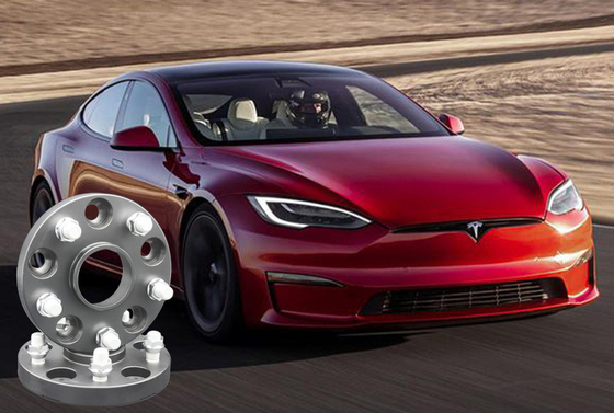 Teste padrão de alumínio forjado preto anodizado do parafuso dos espaçadores 5x120 da roda para o Tesla Model 3